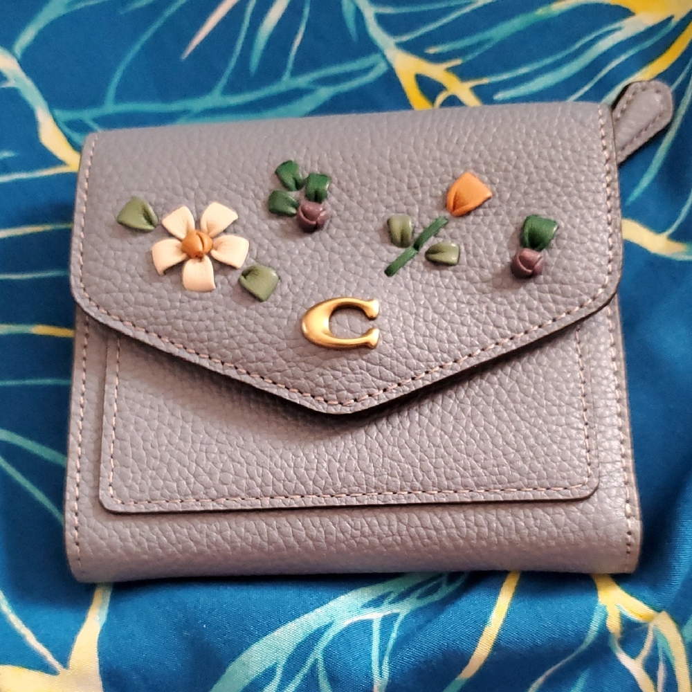 Coach Wyn Small Wallet with Floral Embellishments